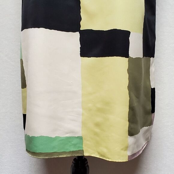 RARE HTF Anthropologie James Coviello Tableau Satin Sleeveless Shift Dress Frock - Picture 4 of 11